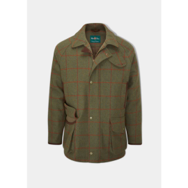 Alan Paine Combrook Men's Waterproof Tweed Coat In Reed - Regular Fit