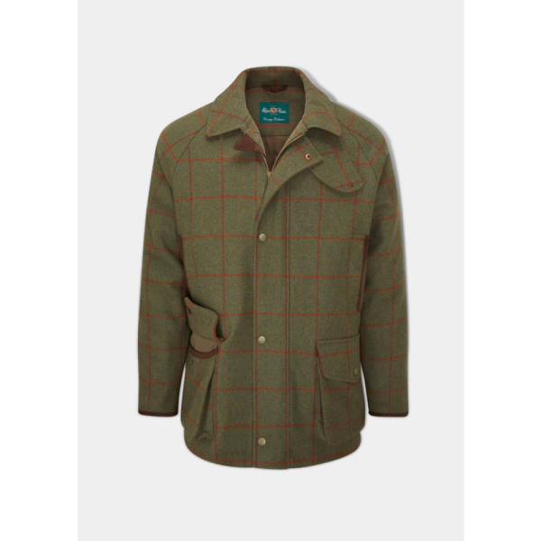 Alan Paine Combrook Men's Waterproof Tweed Coat In Reed - Regular Fit Primary Image
